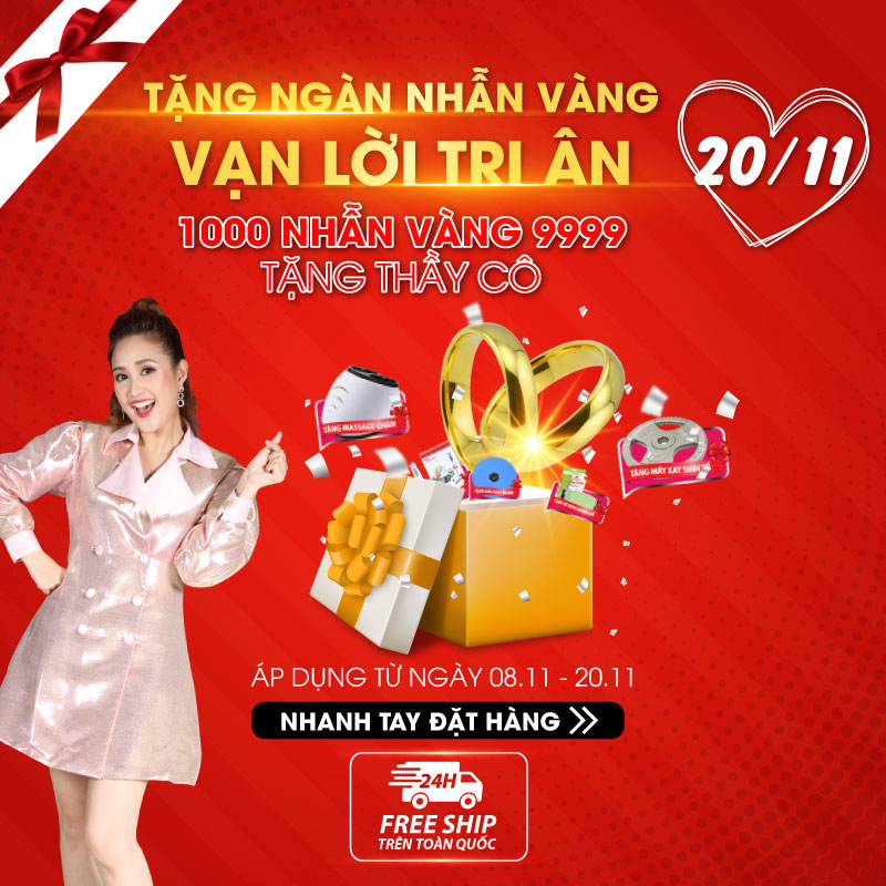 Mừng 20.11 tặng ngàn nhẫn vàng  - Vạn lời tri ân