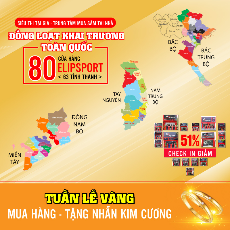 Bùng nổ khai trương – nhận nhẫn kim cương tại 80 cửa hàng trên 63 tình thành